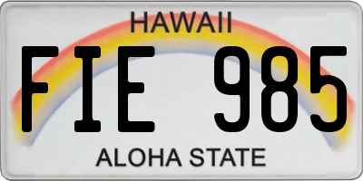 HI license plate FIE985