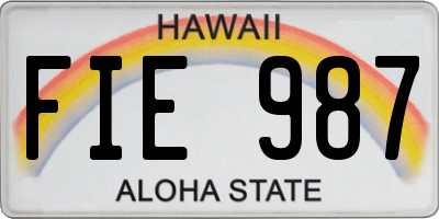 HI license plate FIE987