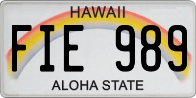 HI license plate FIE989