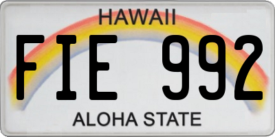 HI license plate FIE992