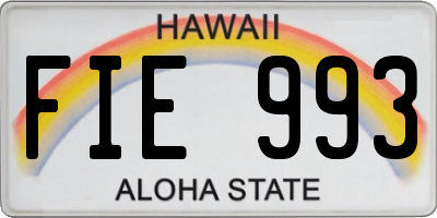 HI license plate FIE993