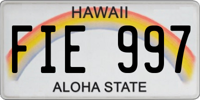 HI license plate FIE997