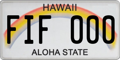 HI license plate FIF000