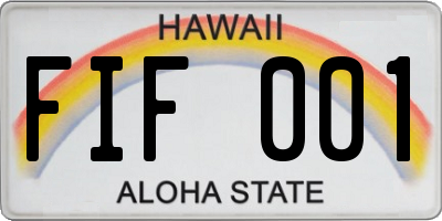 HI license plate FIF001