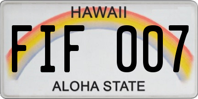 HI license plate FIF007