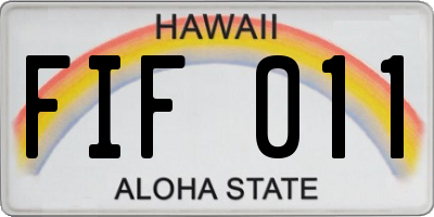 HI license plate FIF011