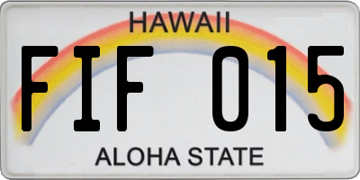 HI license plate FIF015