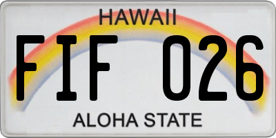 HI license plate FIF026