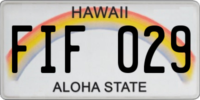 HI license plate FIF029