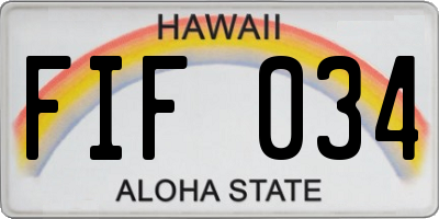HI license plate FIF034