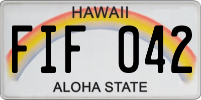 HI license plate FIF042