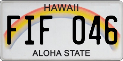 HI license plate FIF046