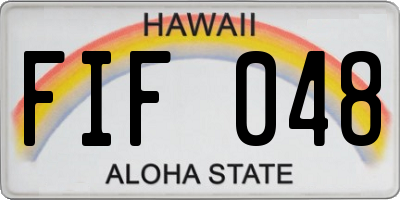 HI license plate FIF048