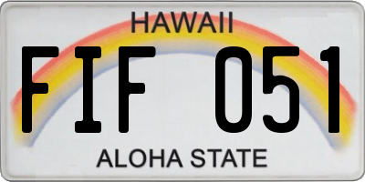 HI license plate FIF051