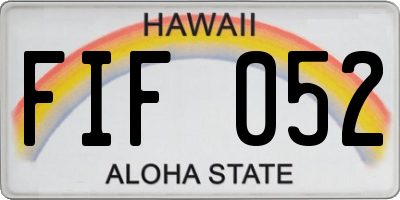 HI license plate FIF052