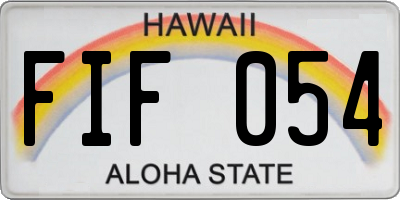 HI license plate FIF054