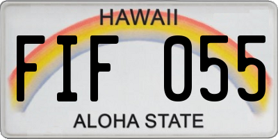 HI license plate FIF055
