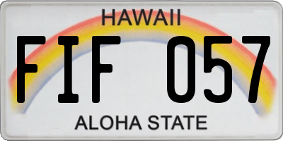 HI license plate FIF057