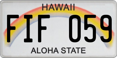 HI license plate FIF059