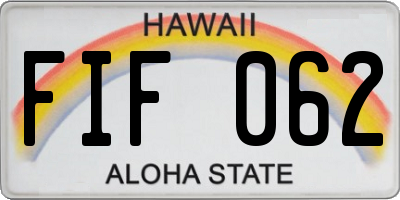 HI license plate FIF062