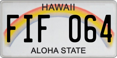 HI license plate FIF064