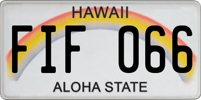 HI license plate FIF066