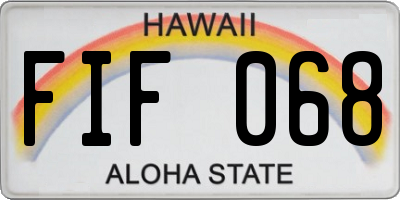 HI license plate FIF068