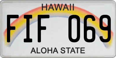 HI license plate FIF069