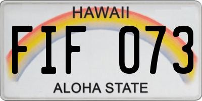 HI license plate FIF073