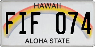 HI license plate FIF074