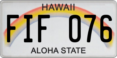 HI license plate FIF076