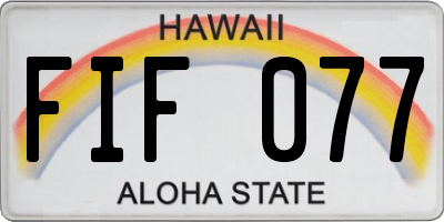 HI license plate FIF077