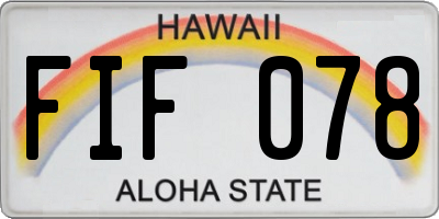 HI license plate FIF078