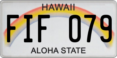 HI license plate FIF079