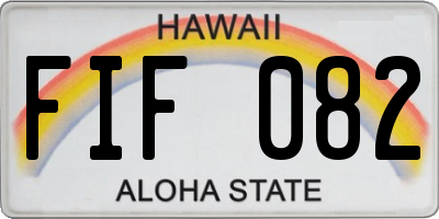 HI license plate FIF082