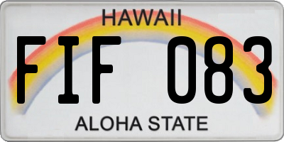 HI license plate FIF083