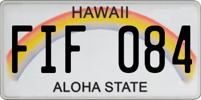 HI license plate FIF084