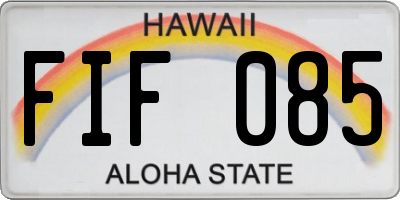 HI license plate FIF085
