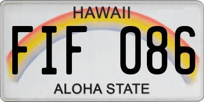 HI license plate FIF086