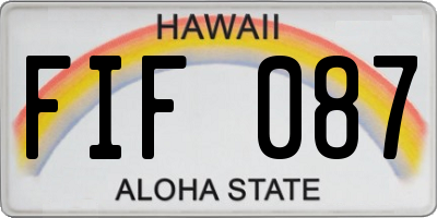 HI license plate FIF087