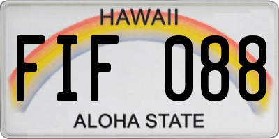 HI license plate FIF088