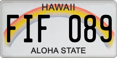 HI license plate FIF089