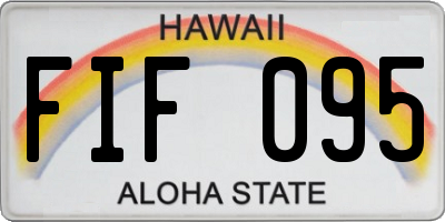 HI license plate FIF095