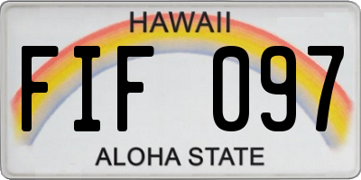 HI license plate FIF097