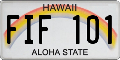 HI license plate FIF101