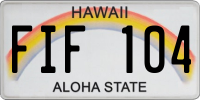 HI license plate FIF104