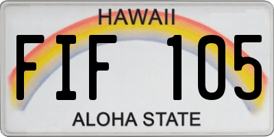 HI license plate FIF105