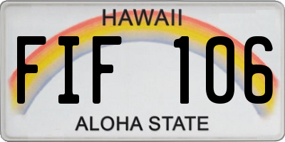 HI license plate FIF106