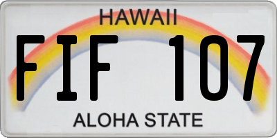 HI license plate FIF107
