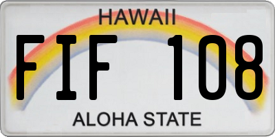 HI license plate FIF108